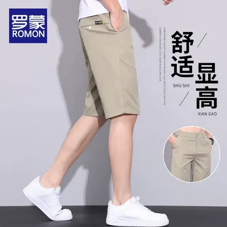 罗蒙冰丝五分短裤男士宽松直筒休闲中裤2025夏季薄款透气5分西裤图片