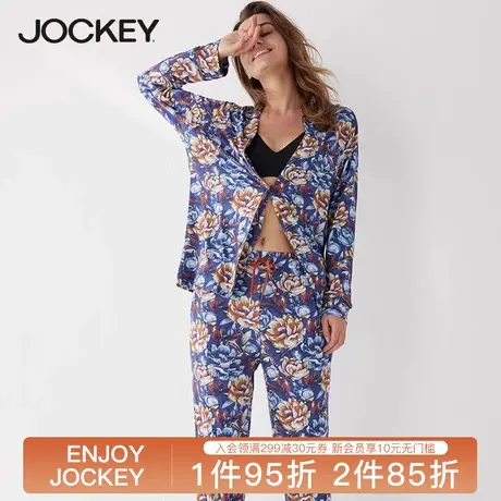 Jockey女士家居服套装莫代尔舒适翻领甜美精致印花可外穿睡衣女商品大图