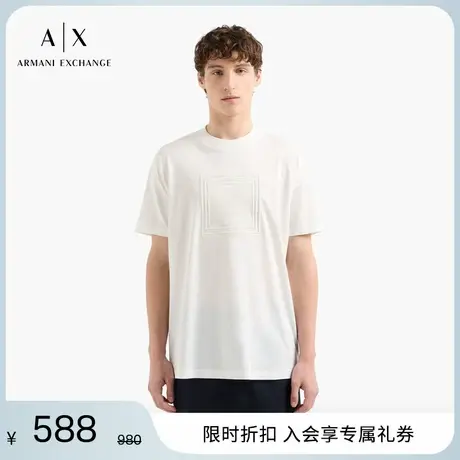 ARMANI EXCHANGE/阿玛尼丝光棉宽松刺绣短袖T恤2025夏季新款男士图片