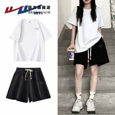 回力运动服套装女2025新款夏季休闲短袖短裤微胖一整套ootd穿搭Z2图片