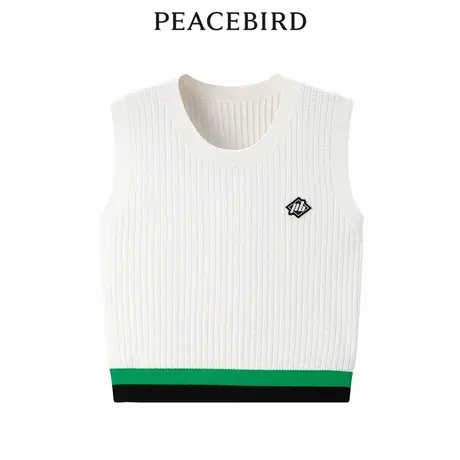 太平鸟女装夏季学院风撞色线背心时尚针织上衣A3EFD2203图片