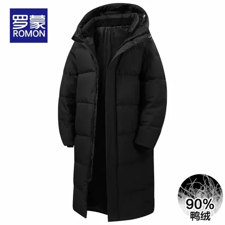 罗蒙男士宽松百搭长款连帽羽绒服2025冬季新款户外保暖潮流外套男商品大图