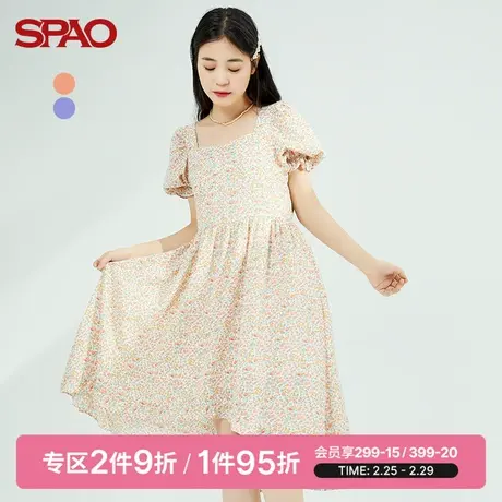 SPAO女士连衣裙春季新款时尚碎花田园风短袖连衣裙SPOWC37S52商品大图