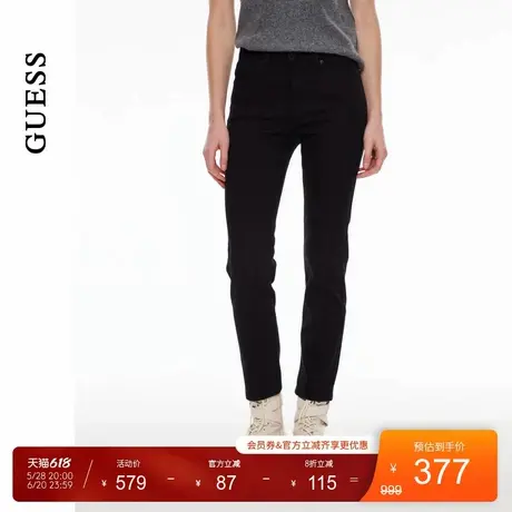 GUESS女士百搭时尚微弹水洗加绒直筒牛仔裤-YO4D9190商品大图