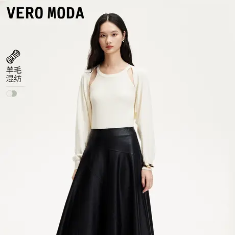 Vero Moda奥莱针织衫女2025春秋新款圆领吊带罩衫真两件减龄上衣商品大图