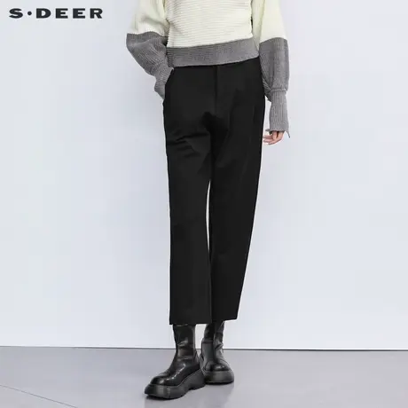 【直播间专属】sdeer圣迪奥女装松紧拼接压褶插袋哈伦裤S223Z0860图片