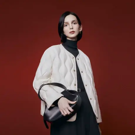 【高蓬松·高净度鹅绒】【超能小太阳】PRICH气质菱格羽绒服保暖商品大图