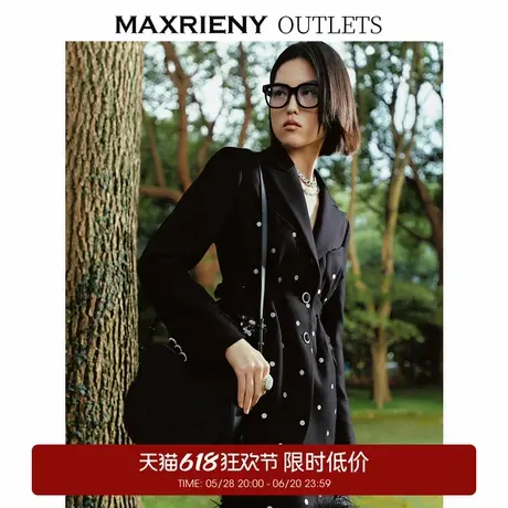 【奥莱】MAXRIENY复古波点收腰外套商品大图