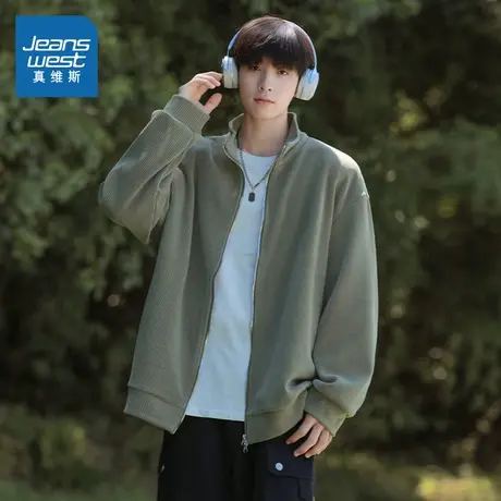 WX真维斯男装 2025秋季新款男款韩式清爽风时尚帅气男士休闲夹克商品大图