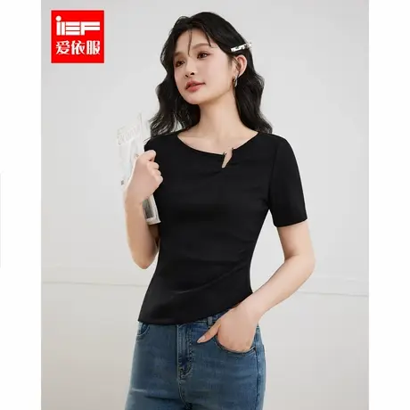 IEF/爱依服上衣2025夏季新款韩版时尚小众设计感通勤百搭显瘦T恤图片