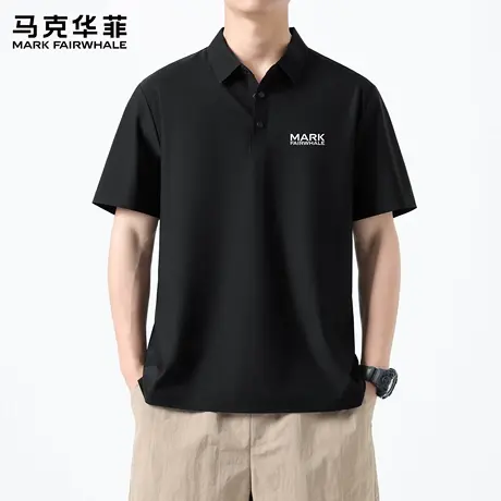 马克华菲翻领短袖t恤男夏季2025新款休闲polo衫男士宽松美式上衣X商品大图