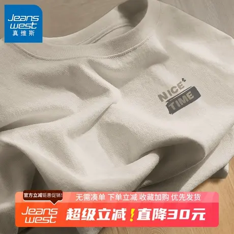 GV真维斯重磅纯棉短袖t恤男款夏季新款美式复古宽松休闲半袖体恤B图片