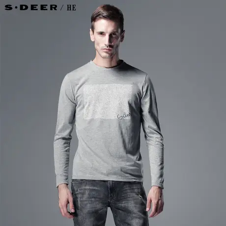 【新品】sdeer圣迪奥专柜正品男装春装休闲舒适长袖T恤3370219图片