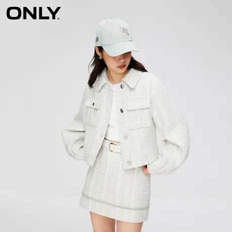 ONLY奥莱夏季小香风气质灯笼袖翻领短款外套女商品大图