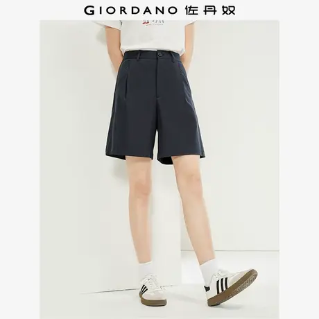 佐丹奴短裤女装抗皱柔顺梭织打褶中腰A字休闲短裤 05404315商品大图