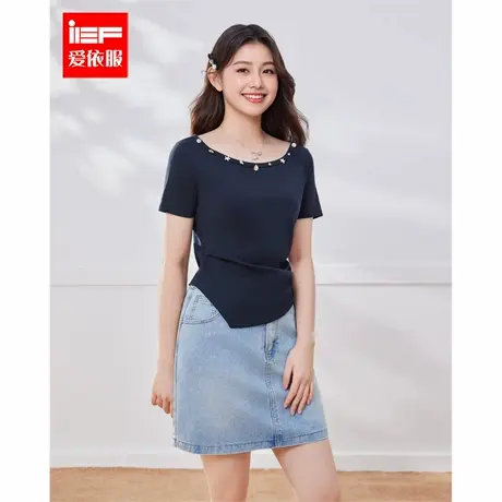 IEF/爱依服【微胖】大码女装2025夏季新款通勤设计感修身显瘦上衣商品大图