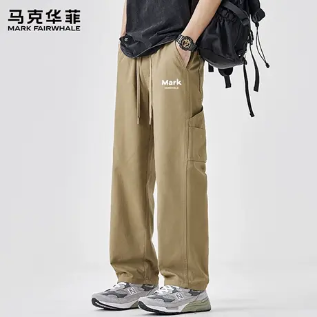 马克华菲纯棉户外工装休闲裤男士夏季宽松透气潮流百搭直筒裤子X图片