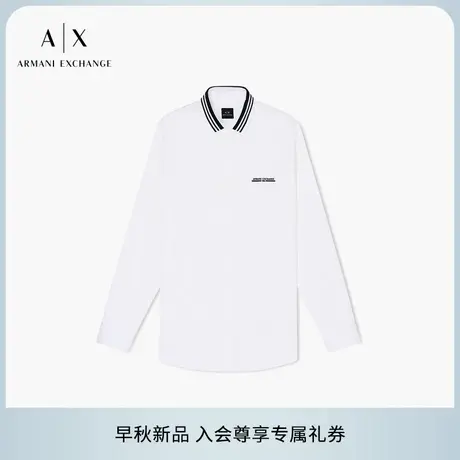 ARMANI EXCHANGE/阿玛尼2025早秋新款男士纯棉长袖翻领撞色衬衫图片