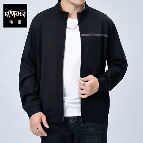 伟臣春季新品大码男式夹克外套胖子加肥加大宽松潮流休闲肥佬上衣图片