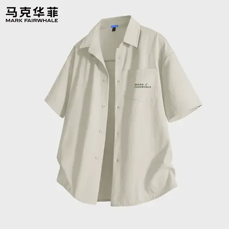 马克华菲衬衫短袖男2025新款夏季美式休闲宽松百搭情侣衬衣男款X商品大图
