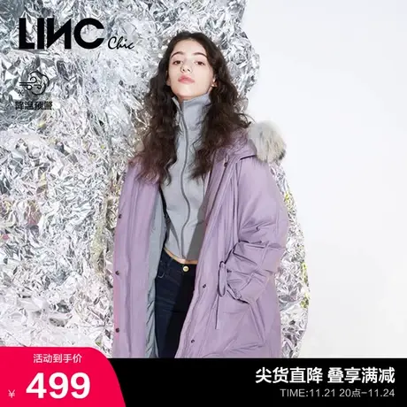 LINCCHIC金羽杰羽绒服女收腰派克服中长款羽绒服女冬季980111T商品大图