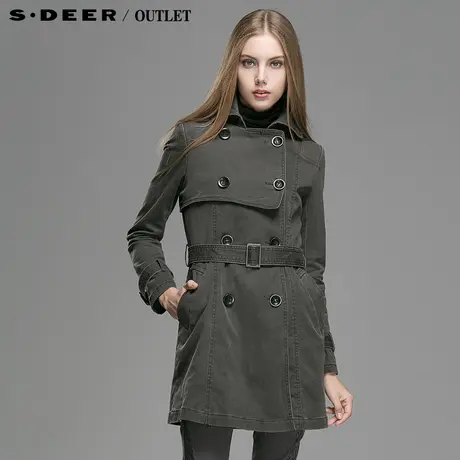【新品】sdeer圣迪奥专柜正品女春装设计拼接工装长款外套4381803图片