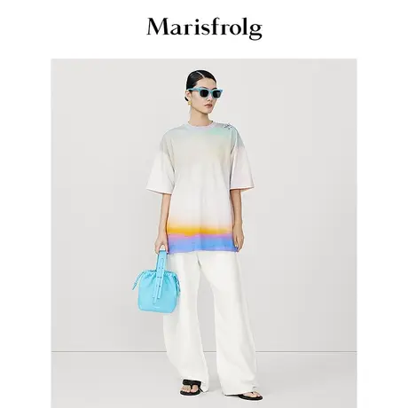 【艺术匠坊】玛丝菲尔夏季花色圆领蝴蝶立体上衣短袖T恤图片