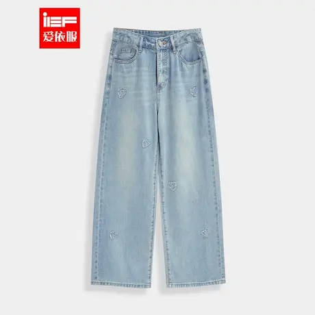 IEF/爱依服裤子2025夏季新款韩版时尚通勤气质显瘦百搭牛仔阔腿裤商品大图