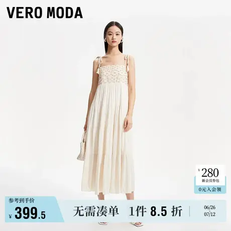 Vero Moda奥莱连衣裙夏新款吊带长裙民族度假风浪漫纯色清新裙子商品大图