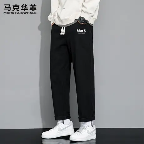 马克华菲纯棉工装休闲裤男士2025新款夏季宽松直筒运动长裤子薄X商品大图