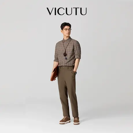 VICUTU威可多男士休闲裤舒适易打理裤子秋季商务通勤时尚百搭长裤图片
