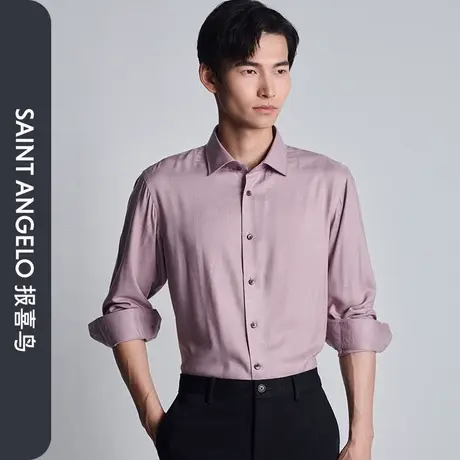 【弹力保暖】报喜鸟秋季新款男士商务正装长袖衬衫中八领薄衬衣男商品大图