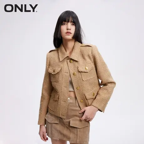 【ONLY奥莱】秋季小香风时尚气质显瘦合体翻领外套女图片