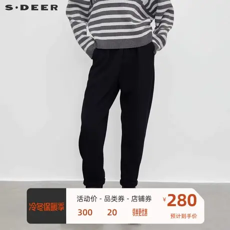 sdeer圣迪奥女装休闲压褶插袋哈伦裤休闲裤S23460805🎐商品大图