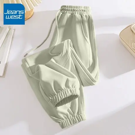 KV真维斯运动裤女款2025新款春夏小个子绿色卫裤束脚裤宽松休闲裤商品大图