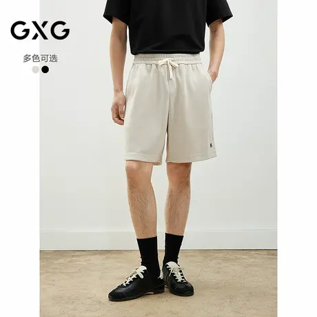 2025春夏新品GXG男士休闲短裤纯色绣花标五分裤男士休闲裤图片