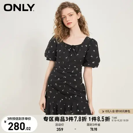 ONLY奥莱夏季新款潮流方领泡泡袖A字短款连衣裙女商品大图