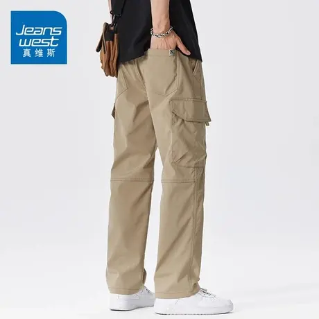 KZ真维斯春秋季工装休闲裤男士直筒宽松潮牌多口袋伞兵高端男裤子商品大图