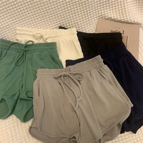 2025新款松紧a字高腰阔腿短裤女夏季百搭宽松薄款运动休闲热裤潮商品大图