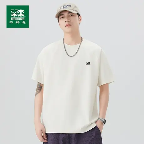 木林森短袖t恤男士夏季薄款宽松休闲百搭体恤透气半袖圆领上衣女图片