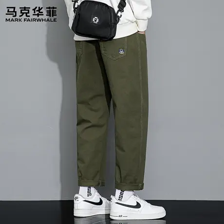 马克华菲美式潮牌休闲裤男直筒2025新款夏季宽松阔腿工装长裤子X图片