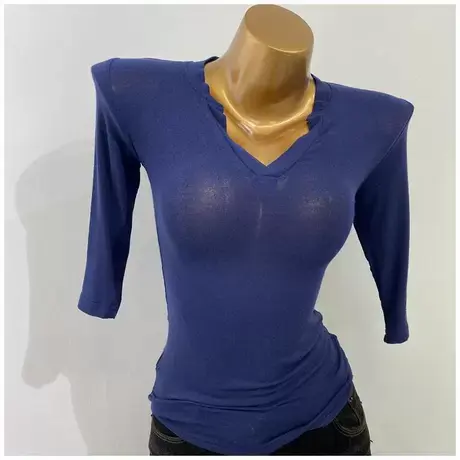 版型超A～性感薄透V领中袖T恤女百搭修身显瘦五分袖打底衫上衣新图片