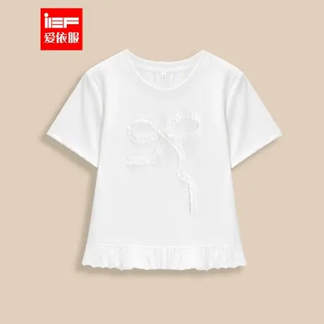 IEF/爱依服2025夏季新款韩版甜美淑女气质通勤百搭设计感T恤商品大图