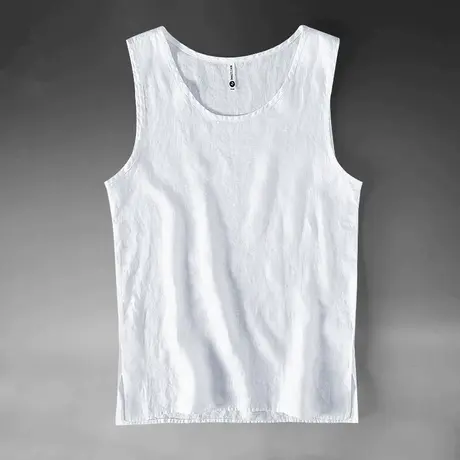 竹节棉背心男夏季超薄透气吸汗背心全棉薄款柔软居家运动无袖T恤图片