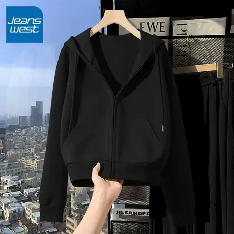 KV真维斯短款卫衣女2025新款春秋季修身慵懒时尚女士拉链开衫外套商品大图