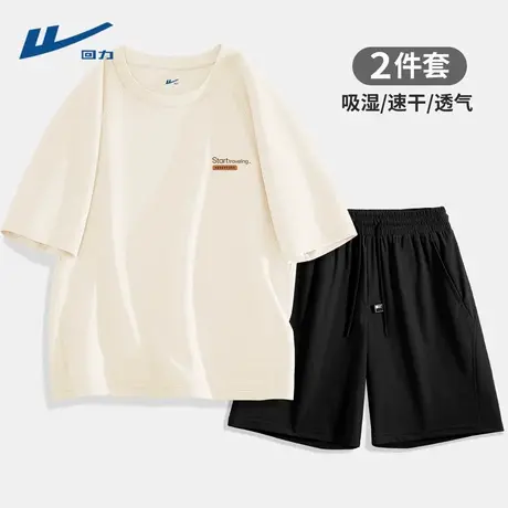 回力跑步男运动套装2025新款速干短袖短裤男装夏季大码衣服男士D商品大图
