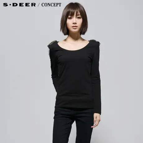 【会员积分兑换赠品-】sdeer圣迪奥长袖t恤S12180276图片