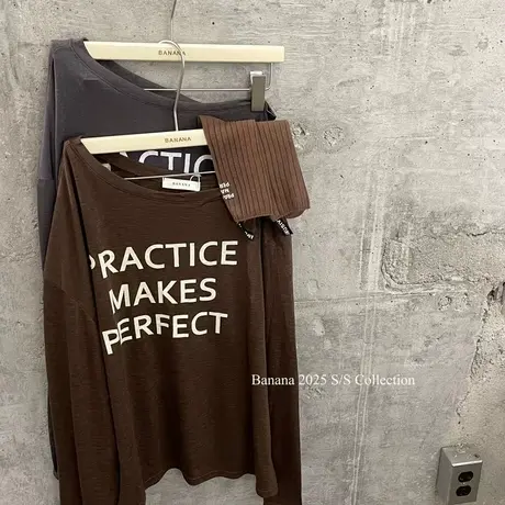 韩国东大门夏季新款时尚洋气斜肩长袖T恤女宽松慵懒风ins防晒罩衫商品大图