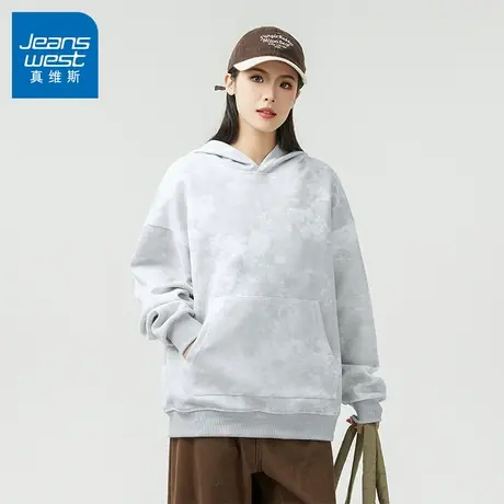 N5真维斯男士连帽卫衣2025秋季新款美式宽松重磅外套男生春秋帽衫图片