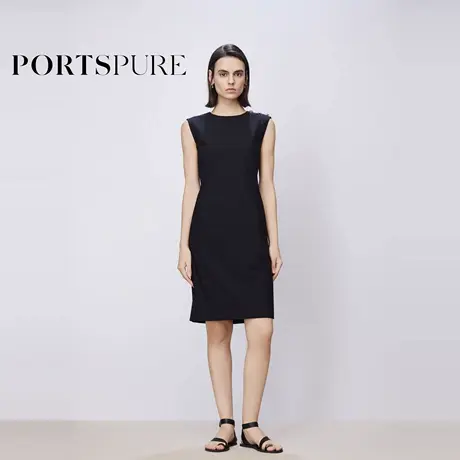 宝姿PORTSPURE女装2025夏季新品优雅通勤智性装饰扣修身连衣裙图片